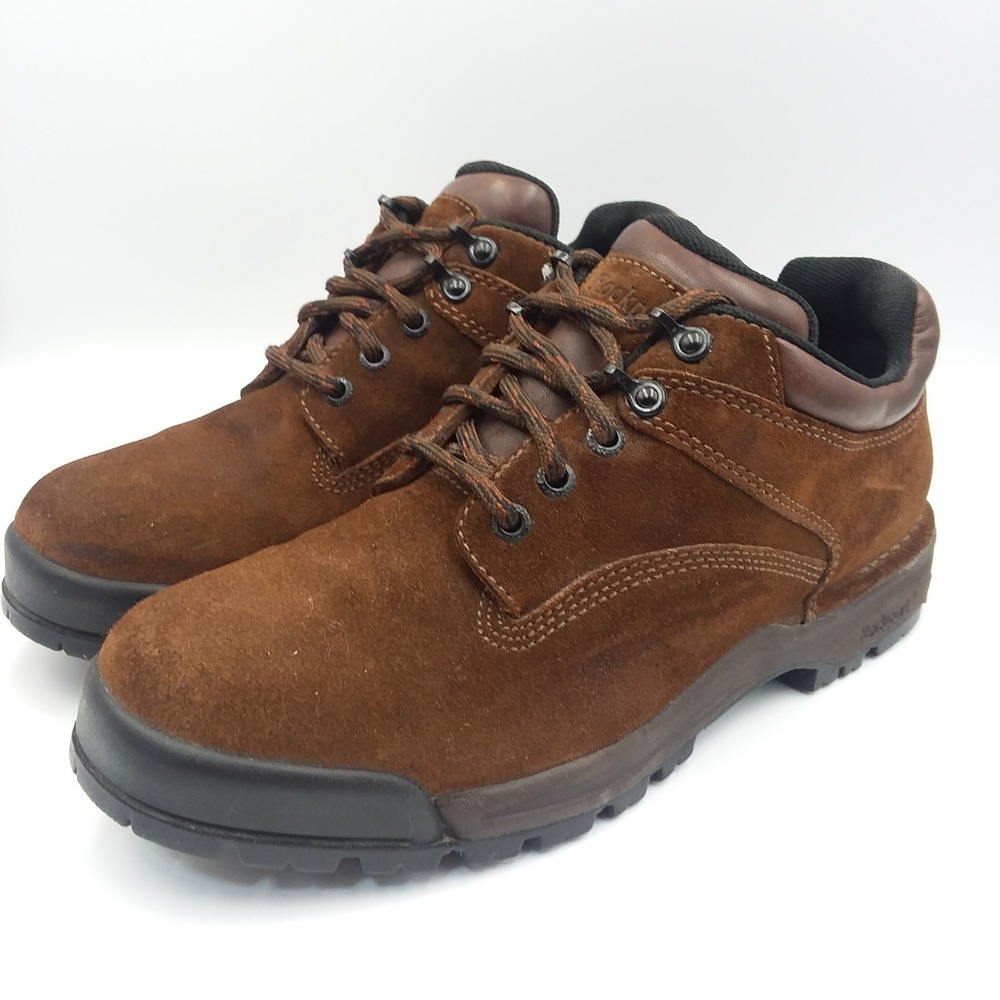 Rockport XCS Vibram Sole Brown Suede Hiking Boots Mens 10W Low Top Trail Lace Up